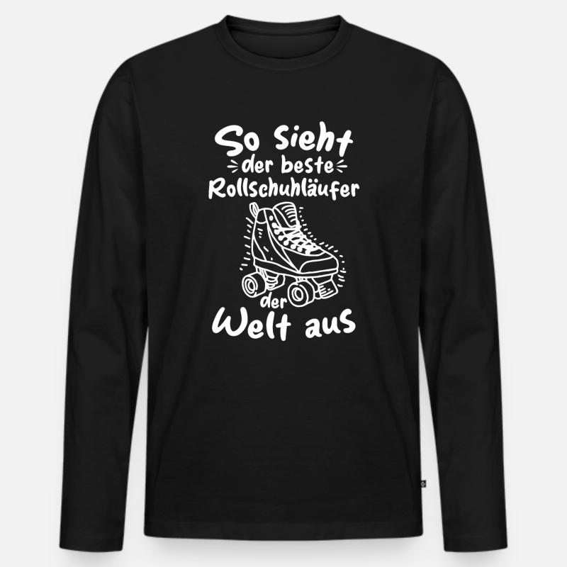 Rollschuhläufer Rollschuhfahrer - Männer Premium Bio Langarmshirt - Schwarz