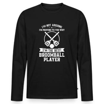 Broomball Sports Broomball Odds - Best Broomball P - Men's Premium Organic Long Sleeve Shirt - black - Front - Nico (187cm)