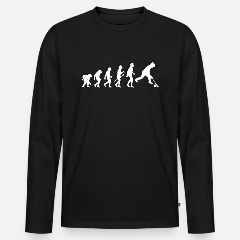 Broomball Player Broomball Evolution - Men's Premium Organic Long Sleeve Shirt - black