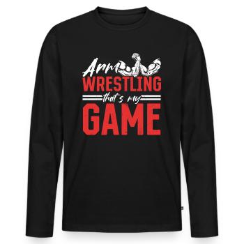 Arm Wrestling That's My Game - Arm Wrestler Arm Wr - Männer Premium Bio Langarmshirt - Schwarz - Vorne - Nico (187cm)