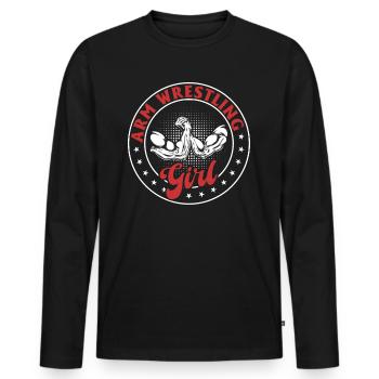 bras de fer Bras de fer Bras de fer Bras de fer Fille - T-shirt manches longues Premium bio Homme - noir - Devant - Nico (187cm)