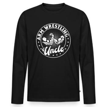 Bras de fer Oncle Bras de fer Bras de fer Uncl - T-shirt manches longues Premium bio Homme - noir - Devant - Nico (187cm)