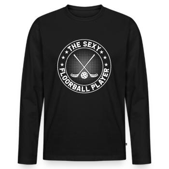 Unihockey Floorball Player - The Sexy Floorball Pl - Men's Premium Organic Long Sleeve Shirt - black - Front - Nico (187cm)