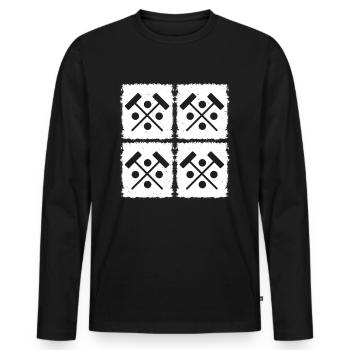 Maillet de croquet Balle de croquet Joueur de croquet Croquet - T-shirt manches longues Premium bio Homme - noir - Devant - Nico (187cm)