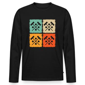 Maillet de croquet Balle de croquet Joueur de croquet - T-shirt manches longues Premium bio Homme - noir - Devant - Nico (187cm)