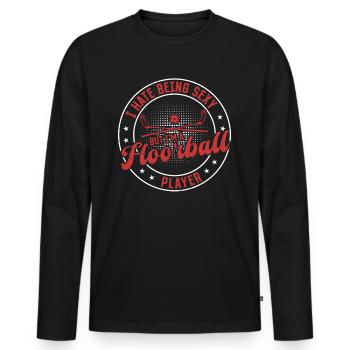 I Hate Being Sexy But I'm A Floorball Player - Flo - Männer Premium Bio Langarmshirt - Schwarz - Vorne - Nico (187cm)