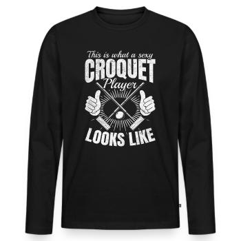 Voici à quoi ressemble un joueur de croquet sexy - Cr - T-shirt manches longues Premium bio Homme - noir - Devant - Nico (187cm)