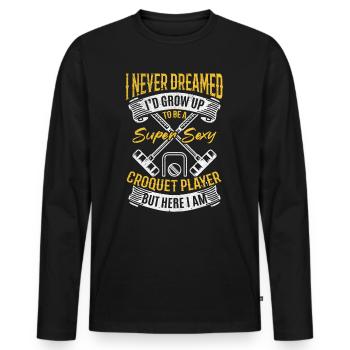 Jeu de Croquet Sport Croquet - Super Sexy Croquet pl - T-shirt manches longues Premium bio Homme - noir - Devant - Nico (187cm)