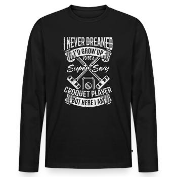 Jeu de Croquet Croquet Sport - Super Sexy Croquet pl - T-shirt manches longues Premium bio Homme - noir - Devant - Nico (187cm)