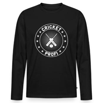 Cricketing Cricket Game Cricketer - Cricket Professional - Men's Premium Organic Long Sleeve Shirt - black - Front - Nico (187cm)
