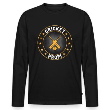 Cricket Professional - Cricket Game Cricketer Cricketing - Men's Premium Organic Long Sleeve Shirt - black - Front - Nico (187cm)