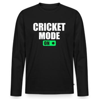 Cricket Mode On - Cricketer Cricket Player Cricket - Men's Premium Organic Long Sleeve Shirt - black - Front - Nico (187cm)