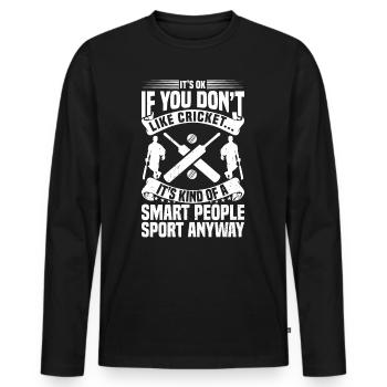 Cricket Quotes Cricketing Cricket Cricket Player - Men's Premium Organic Long Sleeve Shirt - black - Front - Nico (187cm)