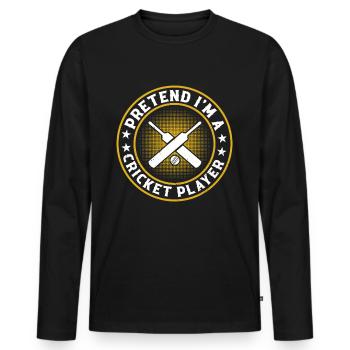 Cricket Cricket - Faire semblant d’être un joueur de cricket - T-shirt manches longues Premium bio Homme - noir - Devant - Nico (187cm)