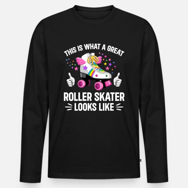 Roller Skating - Great Roller Skater - Männer Premium Bio Langarmshirt - Schwarz