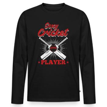 Sexy cricket Player - Cricketer Cricket Game Crick - Männer Premium Bio Langarmshirt - Schwarz - Vorne - Nico (187cm)