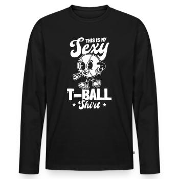 C’est mon jeu de teeball sexy de chemise de T-ball - T-shirt manches longues Premium bio Homme - noir - Devant - Nico (187cm)