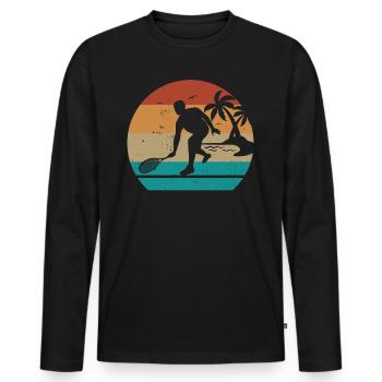 Silhouette de joueur de squash Jeu de squash Squash - T-shirt manches longues Premium bio Homme - noir - Devant - Nico (187cm)