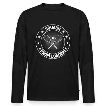 Squash Profi - Squash profi loading - Männer Premium Bio Langarmshirt - Schwarz - Vorne - Nico (187cm)