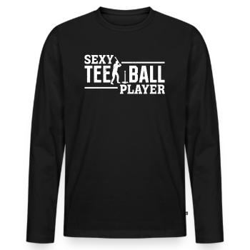 Tee-ball Game Tball Player - Sexy Tee-ball Player - Männer Premium Bio Langarmshirt - Schwarz - Vorne - Nico (187cm)