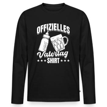 Official Father's Day Shirt Dad Father's Day Father - Men's Premium Organic Long Sleeve Shirt - black - Front - Nico (187cm)