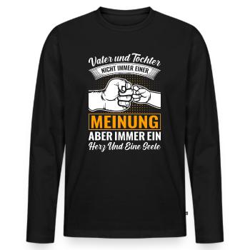 Père et fille - Idées de fête des pères pour les pères pères - T-shirt manches longues Premium bio Homme - noir - Devant - Nico (187cm)
