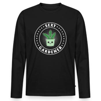 Gardening Funny Garden Plant - Sexy Gardener - Männer Premium Bio Langarmshirt - Schwarz - Vorne - Nico (187cm)