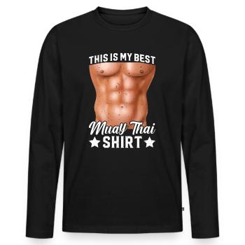 C’est ma meilleure chemise de Muay Thai Muay Thai Fighter - T-shirt manches longues Premium bio Homme - noir - Devant - Nico (187cm)
