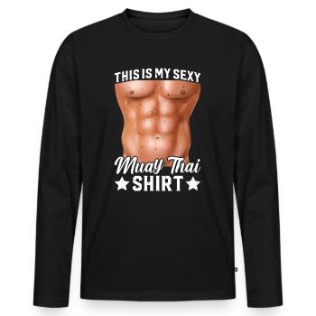 C’est ma chemise sexy de Muay Thai Muay Thai Fighter - T-shirt manches longues Premium bio Homme - noir - Devant - Nico (187cm)