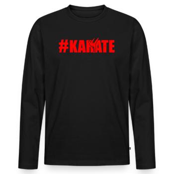 #Karate - Karate Fighting Karate Fighter - Männer Premium Bio Langarmshirt - Schwarz - Vorne - Nico (187cm)