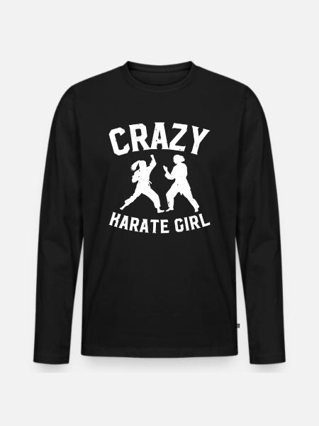 Crazy Karate Girl Karate - Men's Premium Organic Long Sleeve Shirt - black