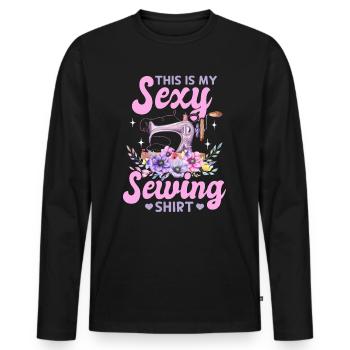 C’est ma chemise de couture sexy Funny Sewing Lover - T-shirt manches longues Premium bio Homme - noir - Devant - Nico (187cm)