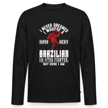 Super sexy Brazilian Jiu Jitsu Fighter - Jiu Jitsu - Men's Premium Organic Long Sleeve Shirt - black - Front - Nico (187cm)