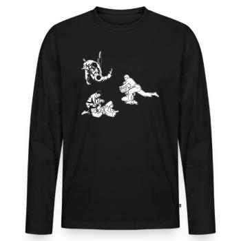 Judo fighter Judo Silhouette Judo - Men's Premium Organic Long Sleeve Shirt - black - Front - Nico (187cm)