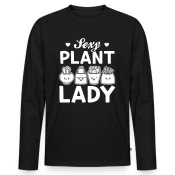Sexy Plante Dame Jardinier Amoureux des Plantes Jardinage Gir - T-shirt manches longues Premium bio Homme - noir - Devant - Nico (187cm)