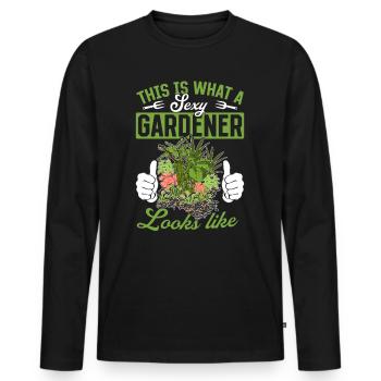 This is what a sexy gardener looks like - Hobby Ga - Men's Premium Organic Long Sleeve Shirt - black - Front - Nico (187cm)