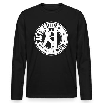Wing Chun Mom Wing Chun Mama - Männer Premium Bio Langarmshirt - Schwarz - Vorne - Nico (187cm)