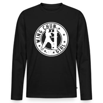 Wing Chun Girl Wing Chun Girl - Männer Premium Bio Langarmshirt - Schwarz - Vorne - Nico (187cm)