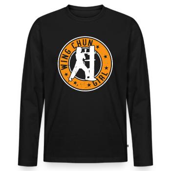 Wing Chun Girl Wing Chun Fighter - Männer Premium Bio Langarmshirt - Schwarz - Vorne - Nico (187cm)