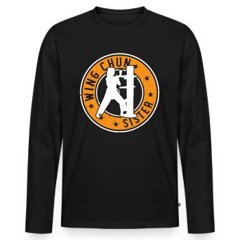Wing Chun Sister Wing Chun Fighter - Männer Premium Bio Langarmshirt - Schwarz - Vorne - Nico (187cm)