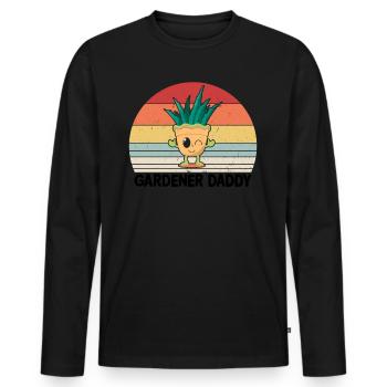 Gardening Daddy Gardener Daddy - Männer Premium Bio Langarmshirt - Schwarz - Vorne - Nico (187cm)