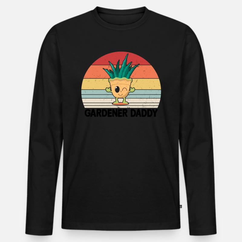 Gardening Daddy Gardener Daddy - Männer Premium Bio Langarmshirt - Schwarz