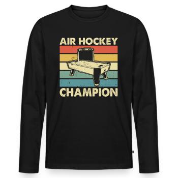Air Hockey Champion - Air Hockey Player Air Hockey - Men's Premium Organic Long Sleeve Shirt - black - Front - Nico (187cm)