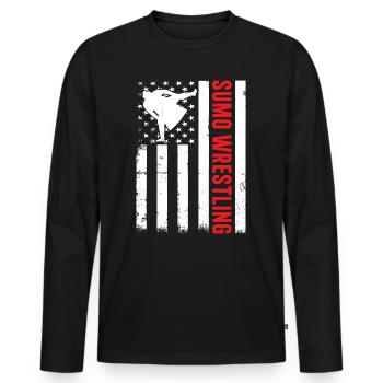 Lutte de sumo Lutteur de sumo - T-shirt manches longues Premium bio Homme - noir - Devant - Nico (187cm)