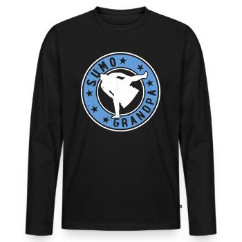 Sumo Fighter Daddy Sumo Wrestler Sumo Daddy Sumo - Männer Premium Bio Langarmshirt - Schwarz - Vorne - Nico (187cm)