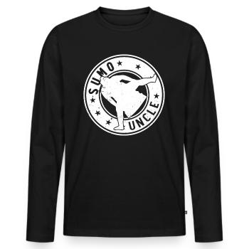 Combattant de Sumo Oncle Lutteur de Sumo Oncle de Sumo - T-shirt manches longues Premium bio Homme - noir - Devant - Nico (187cm)