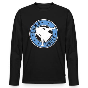 Sumo Fighter Uncle Sumo Wrestler Sumo Uncle Sumo - Männer Premium Bio Langarmshirt - Schwarz - Vorne - Nico (187cm)