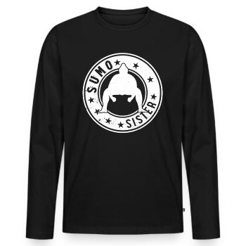 Sumo Fighter Sister Sumo Wrestler Sumo Sister - T-shirt manches longues Premium bio Homme - noir - Devant - Nico (187cm)