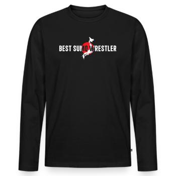 Sumo Fighter Sumo Wrestling - Meilleur lutteur de sumo - T-shirt manches longues Premium bio Homme - noir - Devant - Nico (187cm)