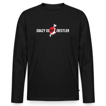 Sumo Fighter Sumo Wrestling - Lutteur de sumo fou - T-shirt manches longues Premium bio Homme - noir - Devant - Nico (187cm)